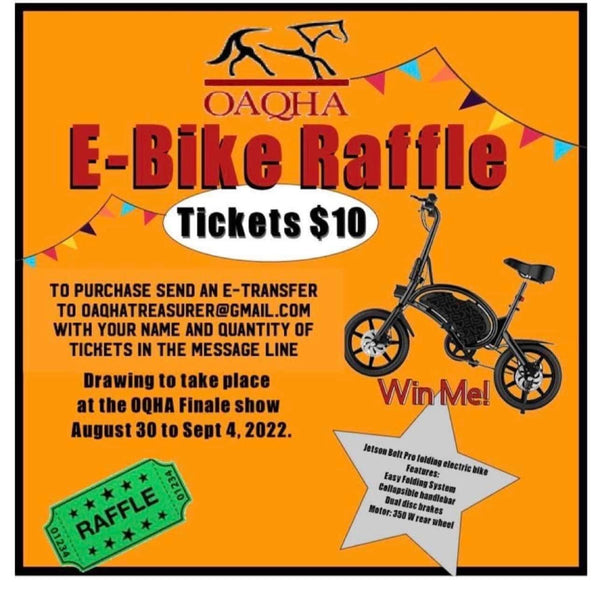 Get your tickets for the OAQHA E-bike Raffle!