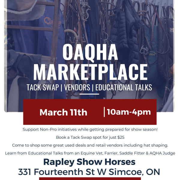 OAQHA Marketplace: Tack Swap, Vendors & Educational Talks